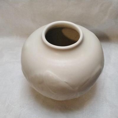 Rookwood Pottery 1950 High Glaze Cream Butterfly Ceramic Vase 6509