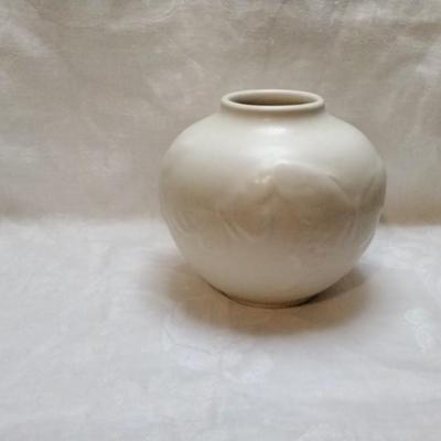 Rookwood Pottery 1950 High Glaze Cream Butterfly Ceramic Vase 6509