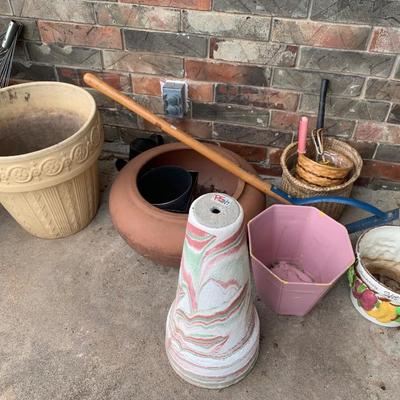 Planter pots, rakes