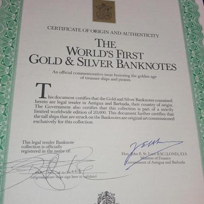 GOLD AND SILVER BANKNOTES OF ANTIGUA AND BARBUDA