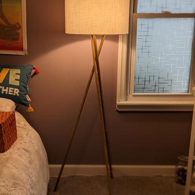 Brooklyn Floor Lamp Natural Wood - Adesso