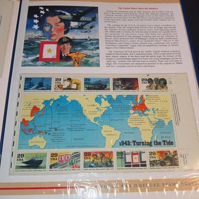 WWII 50TH ANNIVERSARY DELUXE STAMP SHEETS