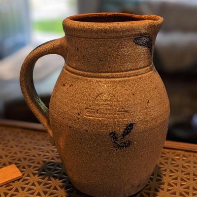 Handmade Rowe Pottery Works Cobalt Blue Pitcher