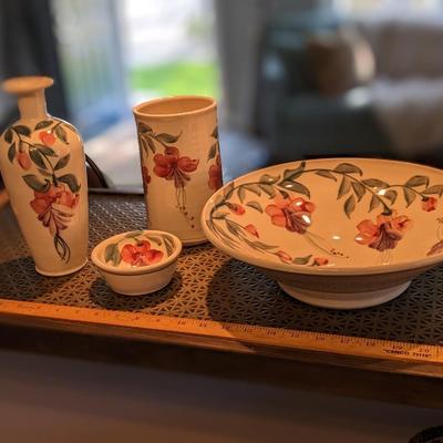 Beautiful Set of Rowe Flower Pottery
