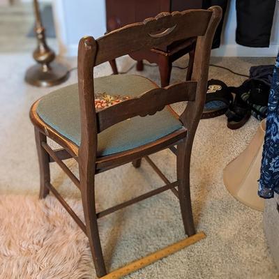 Antique Walnut Embroidered Chair