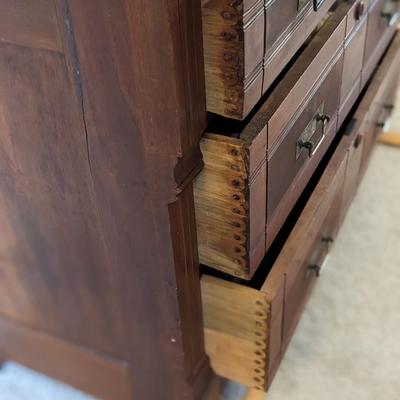 Gorgeous Antique Eastlake Walnut Dresser and Mirror