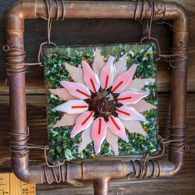 Copper and Glass Flower Waterer