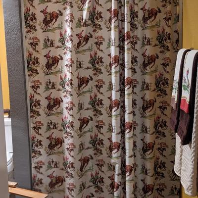 Vintage Style Cowboy shower Curtain