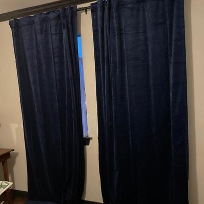 4 panels (2 sets) of navy velvet curtains