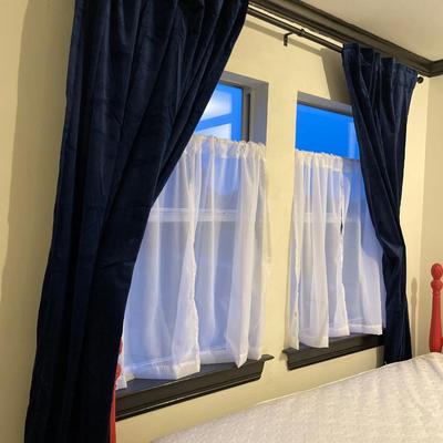 4 panels (2 sets) of navy velvet curtains