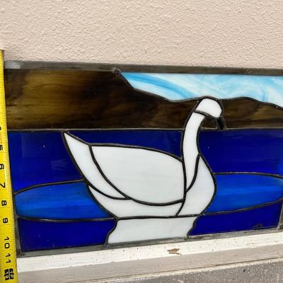 Stained glass swan