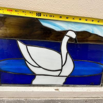 Stained glass swan