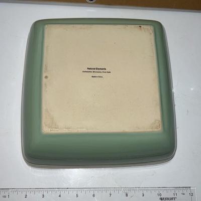 large green and white bowl