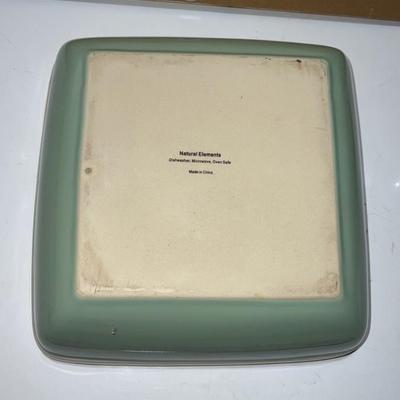 large green and white bowl