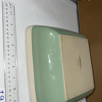 large green and white bowl