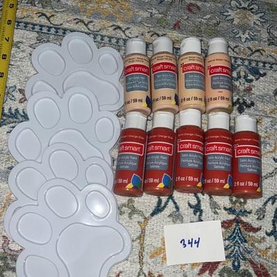 lot of paint supplies