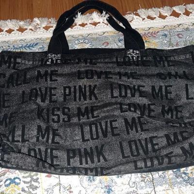 large victoria secret pink beach bag