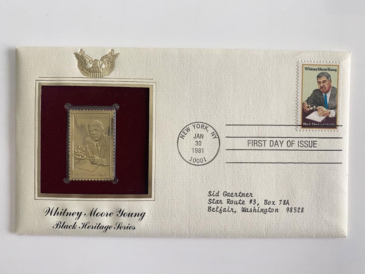 Whitney Moore Young Black Heritage Series Gold Stamp Replica First Day ...