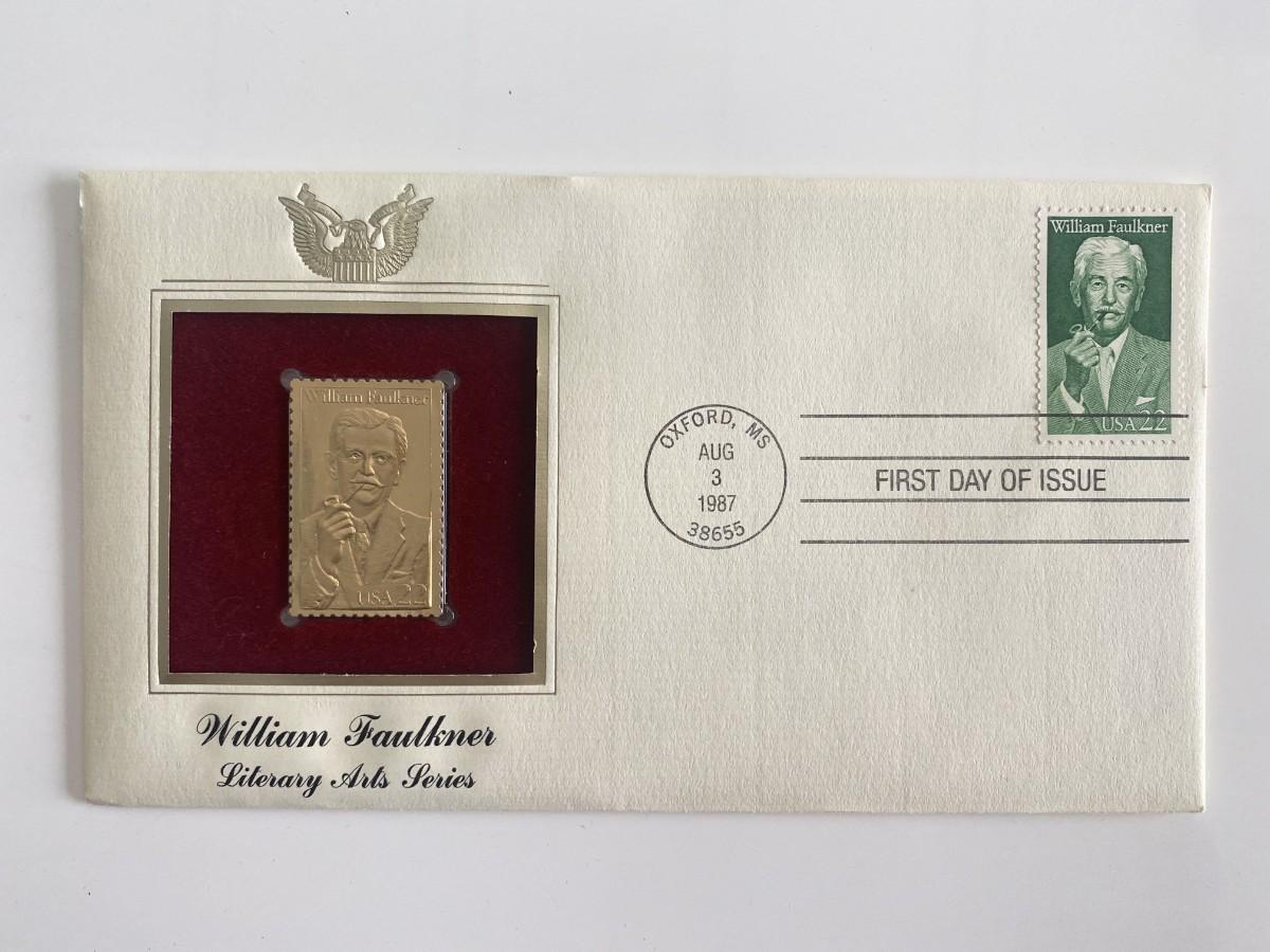 William Faulkner Literary Arts Series Gold Stamp Replica First Day ...