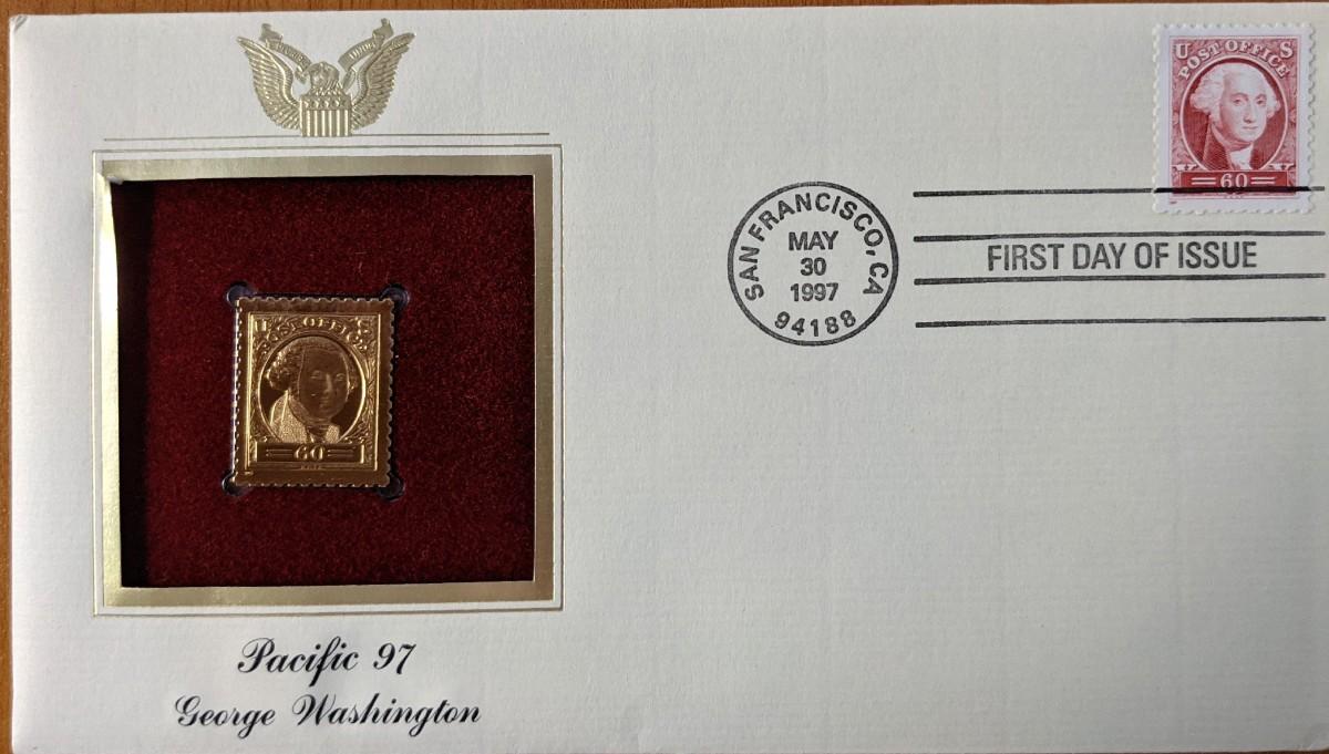 Pacific 97 George Washington Gold Stamp Replica First Day Cover ...