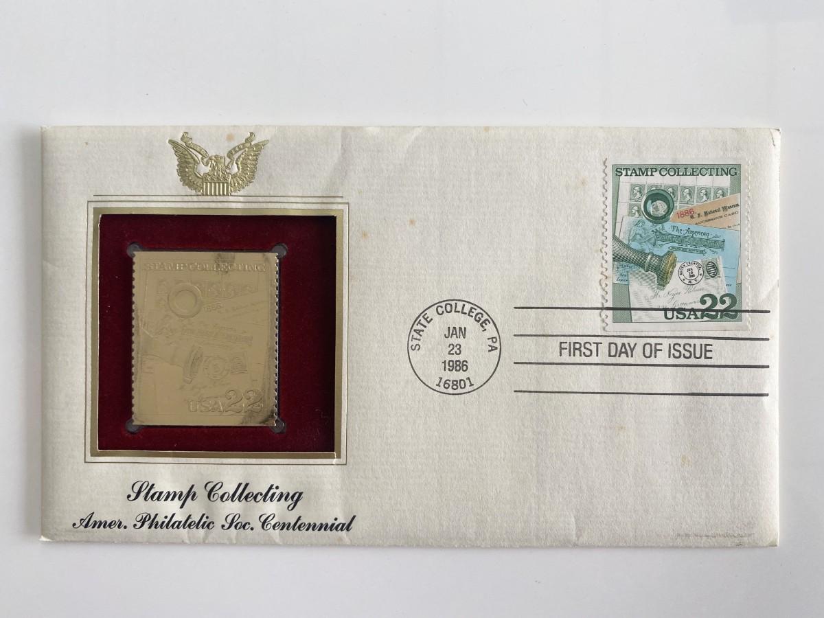 Stamp Collecting American Philatelic Soc. Centennial Gold Stamp Replica