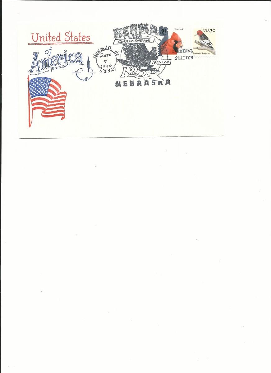 Herman, Nebraska 125th Anniversary First Day Cover 1996