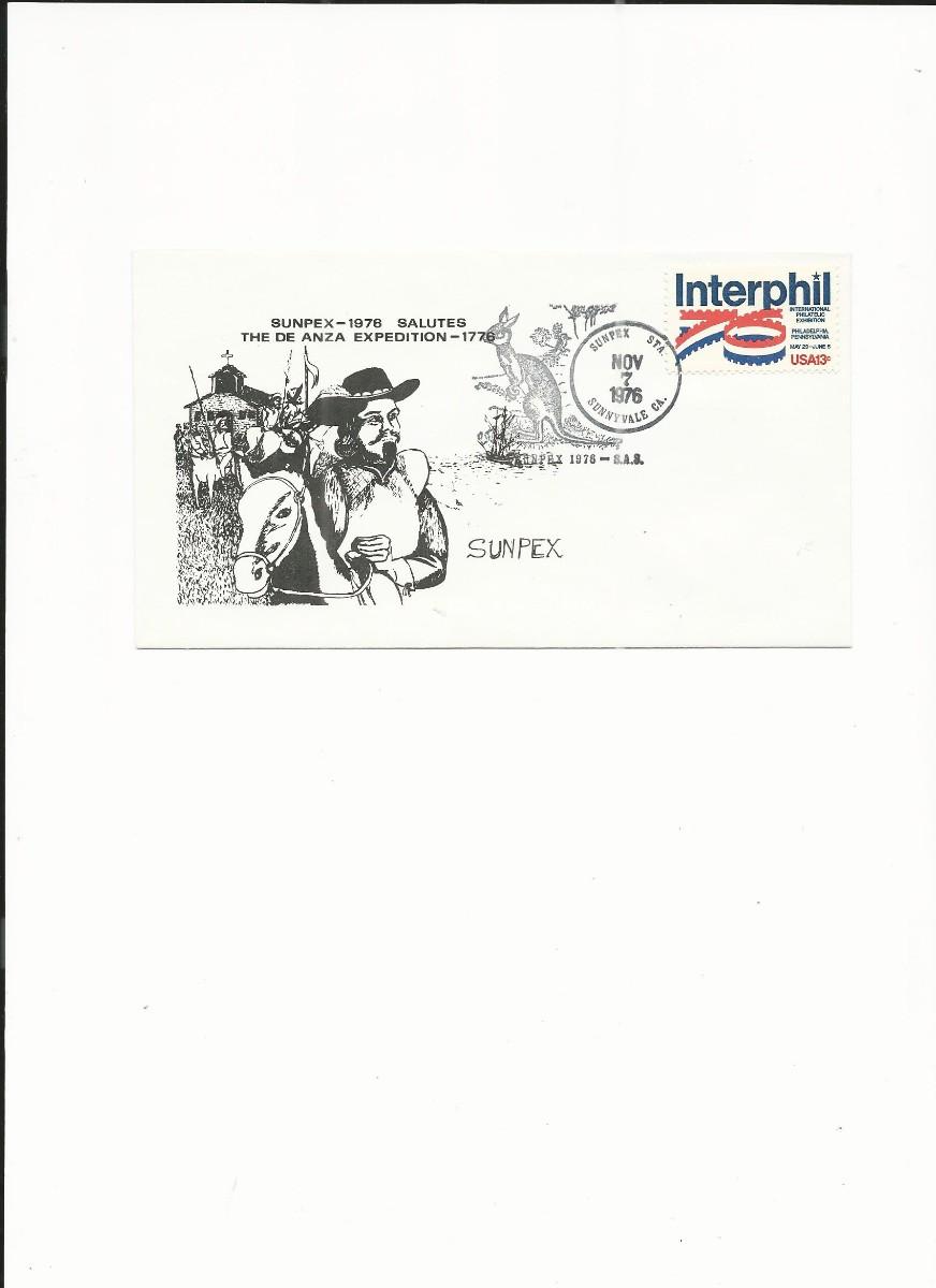Sunpex 1976 Salutes the De Anza Expedition 1776 ShowCover