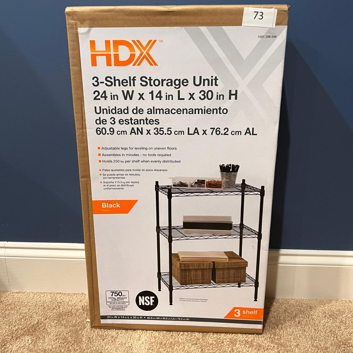 New In Box HDX 3Shelf Storage Unit A