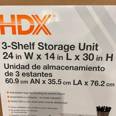 New In Box HDX 3-Shelf Storage Unit B