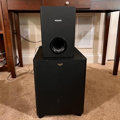2 Subwoofers Speakers - Philips and Klipsch Sub-8