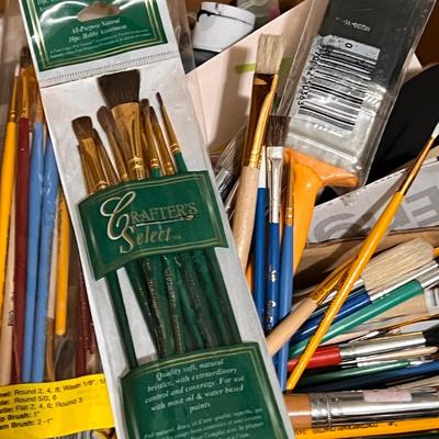 Big Lot Paint & Brushes - Spray, Crafters, Acrylics, etc.