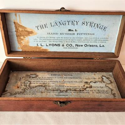 Lot #105  Antique Syringe Box from New Orleans Pharmacist - 19th century