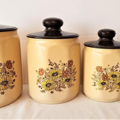 Lot #106  Set of 1970's Metal Kitchen Canisters