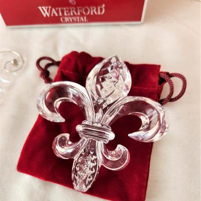 Lot #107  WATERFORD Crystal Fleur di Lis Ornament in Box