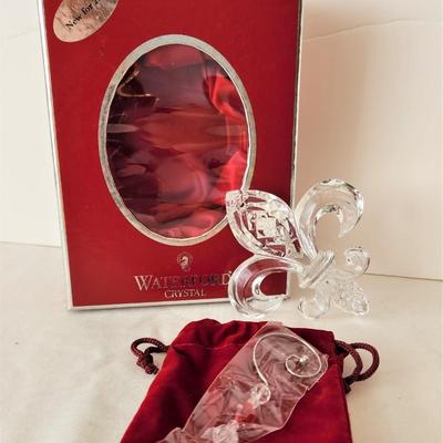 Lot #107  WATERFORD Crystal Fleur di Lis Ornament in Box