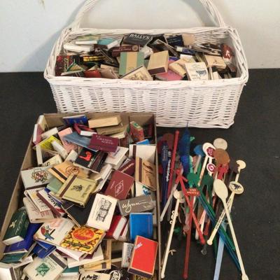 236 Vintage Matches & Swizzle Sticks