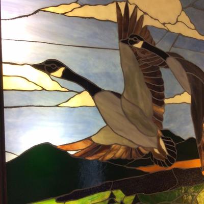 249 Mosaic Geese Wall Art Shadow Box