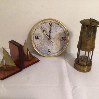 253 Nautical Lot with MCM Lucite Bookends