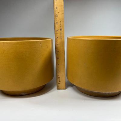 Pair of Mustard Yellow Gainey Ceramics La Verne 8