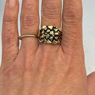 Vintage 14k Yellow Gold Heavy Chunky Nugget Style Men's Ladies Ring 13g