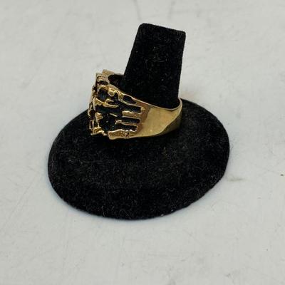Vintage 14k Yellow Gold Heavy Chunky Nugget Style Men's Ladies Ring 13g