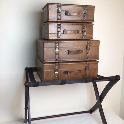 225 Luggage Rack & Decorative Storage Suitcases