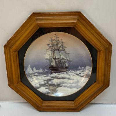 The Great Clipper Ships Plate Collection Redjacket Collector Plate in Octagon Frame