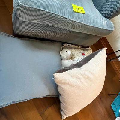 Upholstered Chair & throw pillows