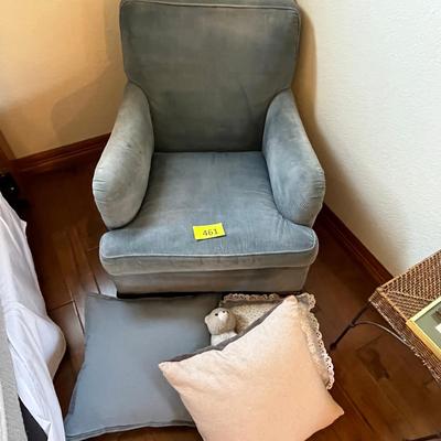 Upholstered Chair & throw pillows