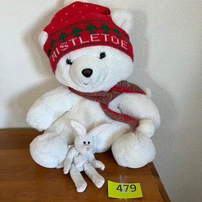 Stuffed Teddy Bear & Rabbit