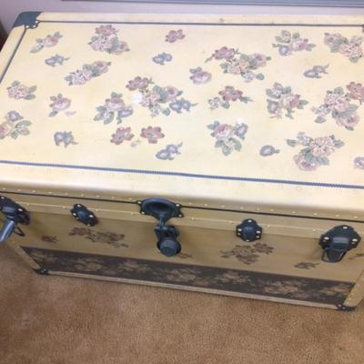214 Vintage Lined Trunk by Macy & Assoc. Hemisphere