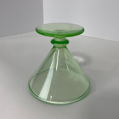 -133- URANIUM | Green Vaseline Sherbet Glass