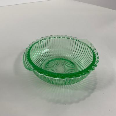 -135- URANIUM | Anchor Hocking Depression Glass | Berry Bowls