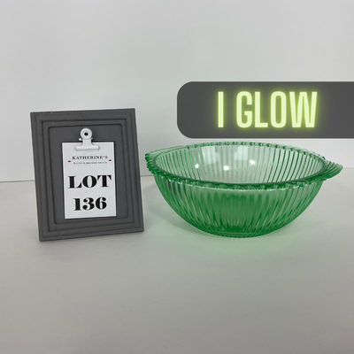 -136- URANIUM | Anchor Hocking Depression Large Bowl